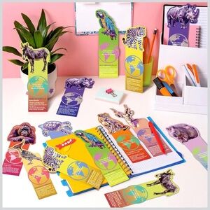 NWT (20) Endangered Animals Bookmark Set Reading Bookmarks Educational